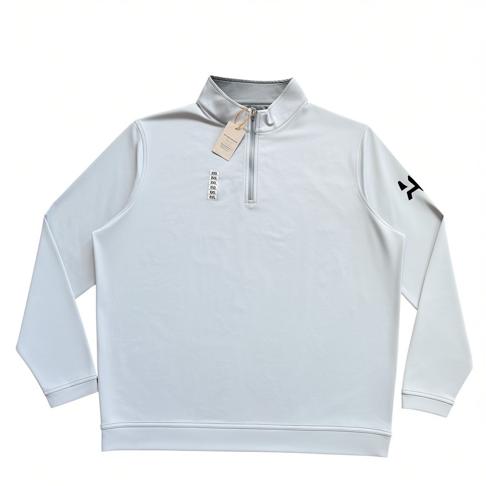 Peter Millar Crown Sport Mens XXL 1/4 Zip Pullover Grey ME0EK40 Golf Performance